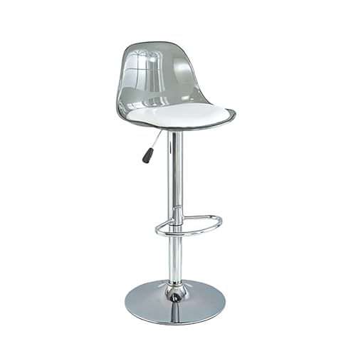 ROMOZ Barhocker drehbar Counter Höhe Barhocker mit Rückenlehne, Verstellbare Moderne Barhocker ohne Armlehnen, Für Küche Bar, PU-Leder Gray,Tall von ROMOZ