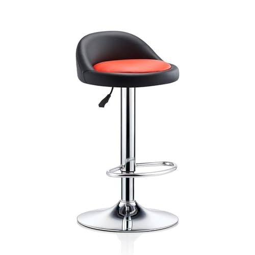 ROMOZ Barhocker höhenverstellbar & 360° drehbar - mit Rückenlehne und Sitzpolster, Barhocker aus PU-Leder Metall, für Küche Bar Wohnzimmer Gray von ROMOZ