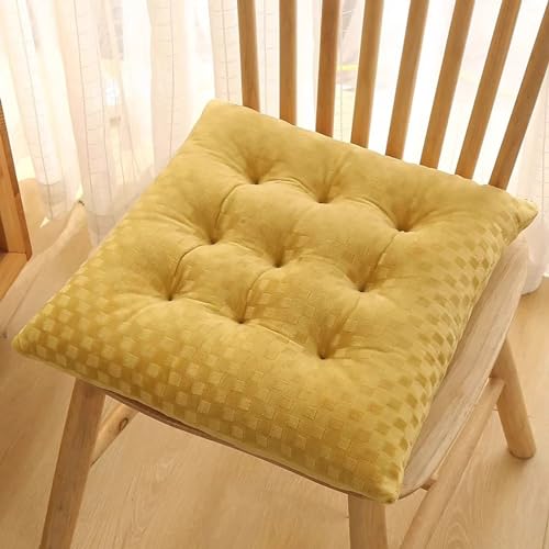 ROMOZ Dining Chair Cushion,40 * 40cm Kissen für Küchenstühle, quadratisches Stuhlkissen für Esszimmerstühle im Innen- und Außenbereich zum Warmhalten Yellow A,4pack von ROMOZ