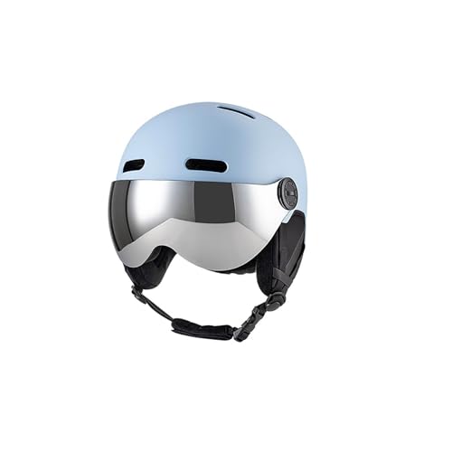 ROMOZ Open Helmet,Halbhelm Mit Schneebrille, ABS-Schale Kombiniert Mit EPS-Pufferschicht Für Outdoor-Sport Warm Und Sicher Blue,L von ROMOZ