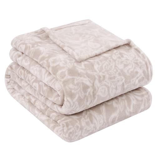 ROMROL Kuscheldecke Kaki Blumenmuster, Weiche Fleece Wohndecke 150x200cm, Flauschige Sofadecke für Couch Bett, Warme Überwurf Decke Elegant & Gemütlich ROMROL Kuscheldecke Kaki Blumenmuster, Weiche Fleece Wohndecke 150x200cm, Flauschige Sofadecke für Couch Bett, Warme Überwurf Decke Elegant & Gemütlich von ROMROL