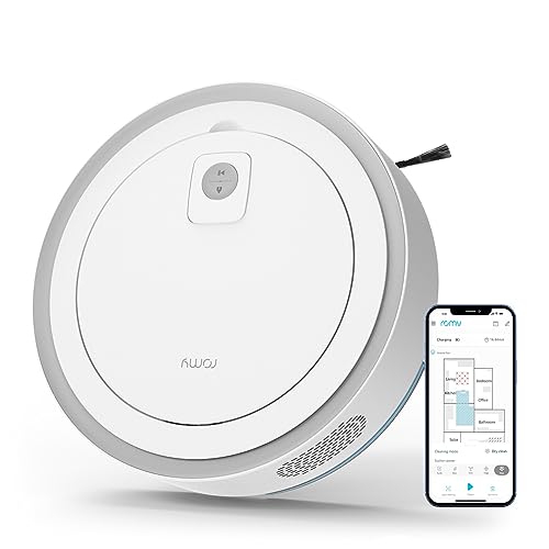 ROMY C5 Saugroboter | Smart Home Staubsauger Roboter mit Wischfunktion | leiser Roboterstaubsauger mit Frontlaser | App mit Echtzeit Raumkarte | Alexa & Siri | 2500Pa Saugkraft | weiß von ROMY