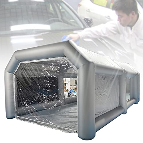 ROMYIX Lackierkabine,Aufblasbarer Sprühkasten 6 x 3 x 2.5 M Aufblasbarer Zelt Sprühfarbe Kabine für Sprühmalerei,Motorrad Farbe Zelt Luftfilter System für DIY Sprüh Autoteile Malerei (6 x 3 x 2.5 M) von ROMYIX