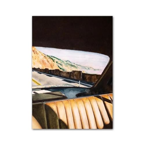 RONGCH Wandbilder auf Leinwand Kaffee Blume Blätter Kirsche Fenster Vintage Restaurant Wand Kunstdruck Leinwand Malerei Poster Für Wohnzimmer Moderne Wohnkultur(D,40x60cm) von RONGCH