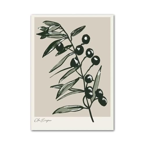 RONGCH Wandbilder auf Leinwand Kaffee Blume Blätter Kirsche Fenster Vintage Restaurant Wand Kunstdruck Leinwand Malerei Poster Für Wohnzimmer Moderne Wohnkultur(F,40x50cm) von RONGCH
