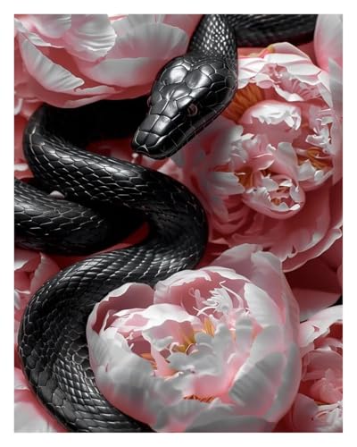 Wandbilder auf Leinwand Schlange Ästhetik Bild Blume Kunst Poster Keine Rahmen Drucke Leinwand Malerei Wand Kunst Bild Home Decor(G,30x40cm) von RONGCH