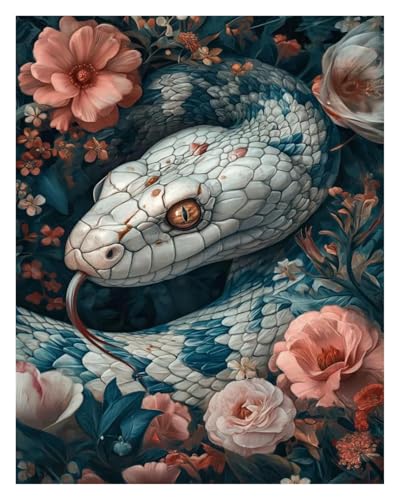 Wandbilder auf Leinwand Schlange Ästhetik Bild Blume Kunst Poster Keine Rahmen Drucke Leinwand Malerei Wand Kunst Bild Home Decor(J,30x40cm) von RONGCH