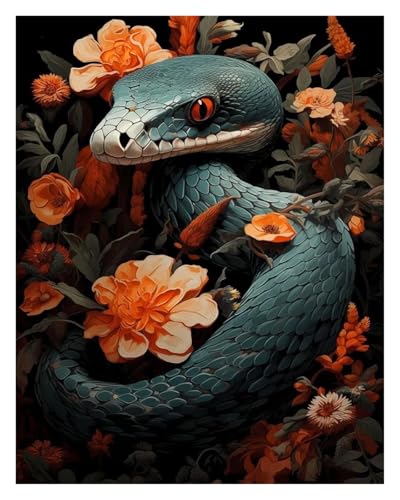 Wandbilder auf Leinwand Schlange Ästhetik Bild Blume Kunst Poster Keine Rahmen Drucke Leinwand Malerei Wand Kunst Bild Home Decor(K,20x30cm) von RONGCH