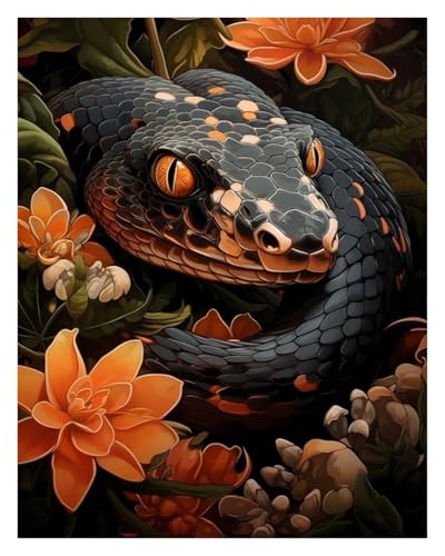 Wandbilder auf Leinwand Schlange Ästhetik Bild Blume Kunst Poster Keine Rahmen Drucke Leinwand Malerei Wand Kunst Bild Home Decor(M,60X90cm) von RONGCH