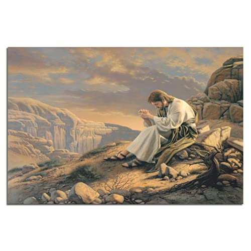 Jesus Christus betender Gott Porträt Religion Poster Leinwand Kunst Zuhause Wanddekoration Bild Poster Druck Gemälde Geschenk Poster von RONGCHENG