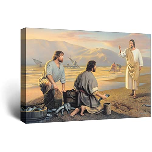 Jesus und Angler Christus Gott Religion Poster Leinwand Kunst Zuhause Wanddekoration Bild Poster Druck Gemälde Geschenk Poster von RONGCHENG