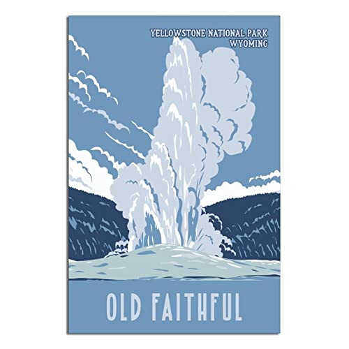 Old Faithful Yellowstones National Park Wyoming Vintage Reiseposter Leinwandkunst Zuhause Zimmer Wanddekoration Bild Poster Druck Gemälde Geschenk Poster Old Faithful Yellowstones National Park Wyoming Vintage Reiseposter Leinwandkunst Zuhause Zimmer Wanddekoration Bild Poster Druck Gemälde Geschenk Poster von RONGCHENG