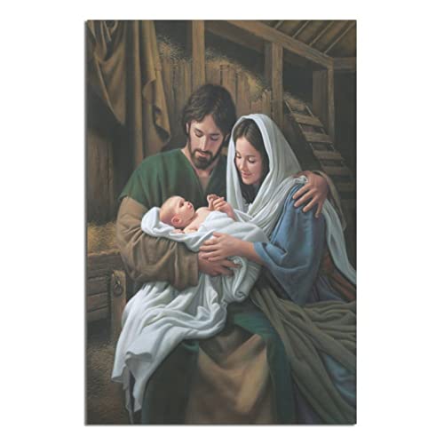 RONGCHENG Jesus Krippe Christus Gott Religion Poster Leinwand Kunst Zuhause Zimmer Wanddekoration Bild Poster Druck Gemälde Geschenk Poster von RONGCHENG