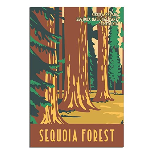 Sequoia National Park Wald Kalifornien Vintage Reiseposter Leinwand Kunst Home Room Wand Decor Bild Poster Druck Gemälde Geschenk Poster von RONGCHENG