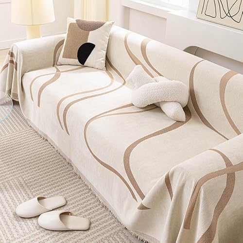 Große Überwürfe für Sofas,Sofaüberwurf aus Chenille,universelle gewebte Überwürfe mit Quasten von Four Seasons,abstrakte geometrische Linien, multifunktionale weiche und bequeme Sofadecke(Color Große Überwürfe für Sofas,Sofaüberwurf aus Chenille,universelle gewebte Überwürfe mit Quasten von Four Seasons,abstrakte geometrische Linien, multifunktionale weiche und bequeme Sofadecke(Color von RONGESAEFS