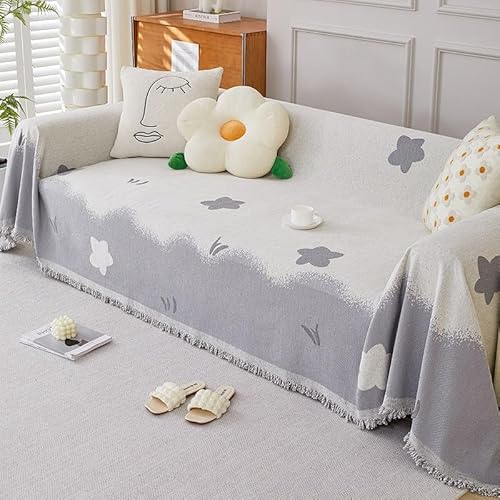 RONGESAEFS Großer Sofaüberwurf,wasserdichter Sofaschutz,rutschfeste Ecksofaüberwurf, Sofabezüge für 1 2 3 4 Sitzer,universell gewebte Überwürfe mit Quasten von Four Seasons(Color:A,Size:180 * 300cm) von RONGESAEFS