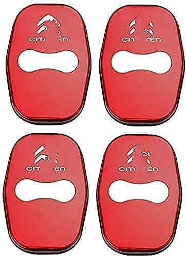 4 StüCk Edelstahl Auto TüRschloss Abdeckung für Citroen C3 C3-XR C4 Picasso/New Elysee/C4L/ C5, Auto TüRschloss Abdeckung Auto Emblems Fall, Door Lock Cover ZubehöR TüRverriegelung Abdeckung von RONGKE