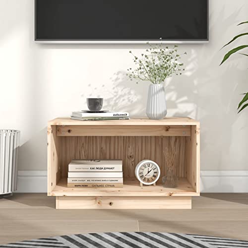 RONGQI TV-Schrank, Wohnzimmertisch, Fernsehschrank, Fernsehregal, TV Lowboard, TV-möbel, 60x35x35 cm Massivholz Kiefer von RONGQI