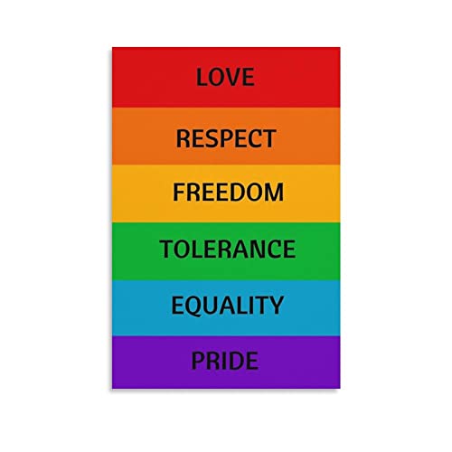 LGBTQ Poster, Regenbogen-Zitate, Flagge, Gleichwertigkeitskampagne, Happy Pride, Monat, Poster, coole Kunstwerke, Malerei, Wandkunst, Leinwanddrucke, hängendes Bild, Poster, 40 x 60 cm von RONGSHI