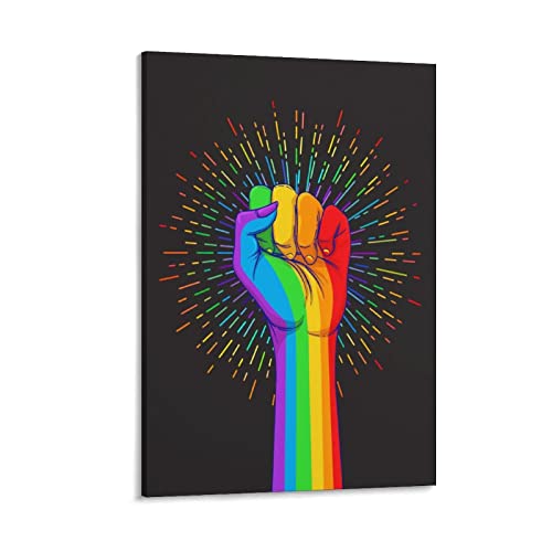 RONGSHI LGBTQ Poster Regenbogenflagge Gleichheitskampagne Happy Pride Month Regenbogen Faust Poster Kunstdruck Wand Foto Farbe Poster Hängendes Bild Familie Schlafzimmer Dekor 20 x 30 cm von RONGSHI