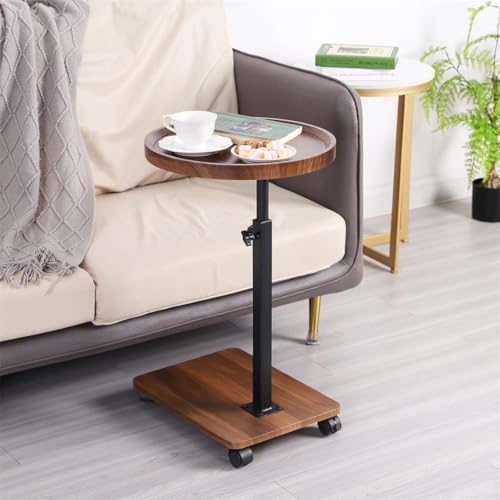 Mobiler Nachttisch für kleine Räume mit höhenverstellbarer Rollen, rundem Design, tragbar und ideal als Stehschreibtisch mit Rollen für Zuhause, Büro, Arbeitszimmer und Schlafzimmer Mobiler Nachttisch für kleine Räume mit höhenverstellbarer Rollen, rundem Design, tragbar und ideal als Stehschreibtisch mit Rollen für Zuhause, Büro, Arbeitszimmer und Schlafzimmer von RONIPIC