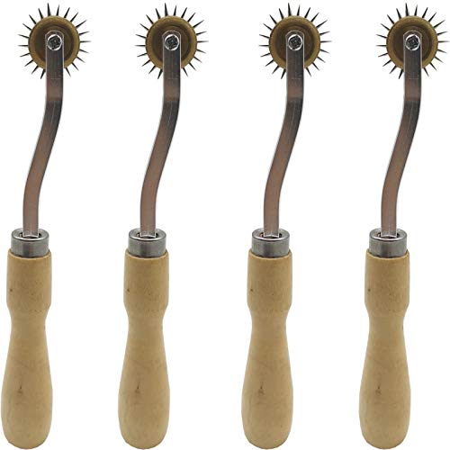 RONYOUNG 4 x 4 mm Näh-Räder für Schnittmuster, Lochrad, Lochschneider, Überstichrad, Papierperforator, Drehlochrad, 4 Stück von RONYOUNG