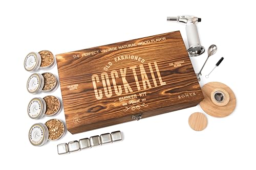 RONYX Cocktail Smoker Kit mit Taschenlampe - 13pcs Cocktail Smoker Set - Old Fashioned Smoker Kit für Männer - 4 Geschmacksrichtungen Holzspäne - Innovatives Cocktail Smoker Set für Getränke, Bourbon RONYX Cocktail Smoker Kit mit Taschenlampe - 13pcs Cocktail Smoker Set - Old Fashioned Smoker Kit für Männer - 4 Geschmacksrichtungen Holzspäne - Innovatives Cocktail Smoker Set für Getränke, Bourbon von RONYX