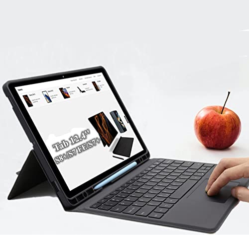 ROOFEI Hülle mit Tastatur für 12,4 Zoll Samsung Galaxy Tab S7 FE/S8+/S7+ : All-in-one QWERTZ-Layout Tastatur Hülle mit Kickstand & 7 Farbige Hinterleuchtet & Stifthalter,Auto Schlaf/Aufwachen ROOFEI Hülle mit Tastatur für 12,4 Zoll Samsung Galaxy Tab S7 FE/S8+/S7+ : All-in-one QWERTZ-Layout Tastatur Hülle mit Kickstand & 7 Farbige Hinterleuchtet & Stifthalter,Auto Schlaf/Aufwachen von ROOFEI