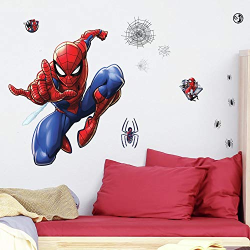 RoomMates Riesiger wiederverwendbarer Spiderman-Aufkleber, Blau, Rot, Schwarz von RoomMates