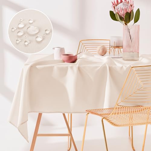 ROOM99 Aura Tischdecke 140 x 260 cm Tischtuch Tafeldecke Fleckschutz Abwaschbar Wasserabweisend Schmutzabweisend Polyester Rechteckig Bankett-Dekoration Ganzjährig Helle Creme ROOM99 Aura Tischdecke 140 x 260 cm Tischtuch Tafeldecke Fleckschutz Abwaschbar Wasserabweisend Schmutzabweisend Polyester Rechteckig Bankett-Dekoration Ganzjährig Helle Creme von ROOM99