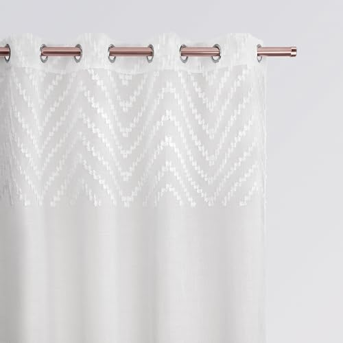 ROOM99 Gardine mit Ösen Lindsay 140 x 230 cm Breite x Höhe Wohnzimmer Transparent modern Vorhang Schal Wohnzimmer Schlafzimmer Pompons Weiß, 1 Stück ROOM99 Gardine mit Ösen Lindsay 140 x 230 cm Breite x Höhe Wohnzimmer Transparent modern Vorhang Schal Wohnzimmer Schlafzimmer Pompons Weiß, 1 Stück von ROOM99