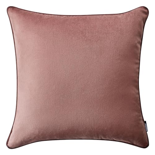 ROOM99 Lush 45 x 45 cm Zierkissenbezüg Kissenbezüg Kissenhüll Dekorative Dekokissen Wurfkissenbezug Deko Aesthetic Modern Schlafzimmer Wohnzimmer Velvet Samt Rosa von ROOM99