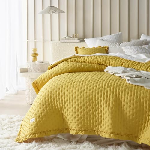 ROOM99 Molly Elegante Tagesdecke in Senf 170 x 210 cm Vielseitige Wohndecke als Bettüberwurf oder Sofaüberwurf Überwurfdecke für Bett und Sofa Steppdecke Stil Ideal als Bedspread von ROOM99