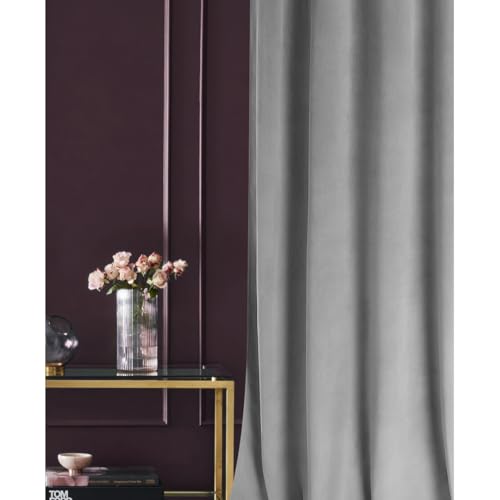 ROOM99 Samtvorhang Vorhang mit silbernen Ösen Charmy 140 x 280 cm Breite x Höhe Schiebegardinen Curtain Wohnzimmer Schlafzimmer Samt Velours Hellgrau, 1 Stück ROOM99 Samtvorhang Vorhang mit silbernen Ösen Charmy 140 x 280 cm Breite x Höhe Schiebegardinen Curtain Wohnzimmer Schlafzimmer Samt Velours Hellgrau, 1 Stück von ROOM99