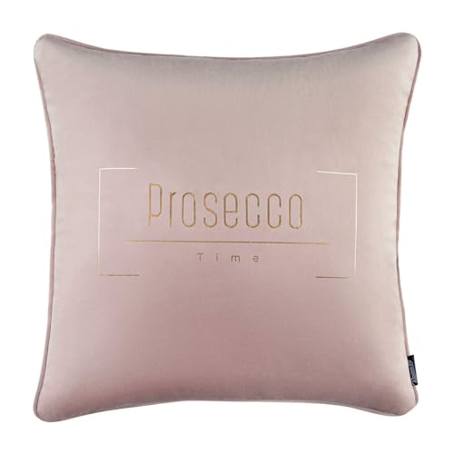 ROOM99 Unique 45 x 45 cm Zierkissenbezüg Kissenbezüg Kissenhüll Dekorative Dekokissen Wurfkissenbezug Deko Aesthetic Modern Schlafzimmer Wohnzimmer Velvet Samt Dekor Prosecco time von ROOM99