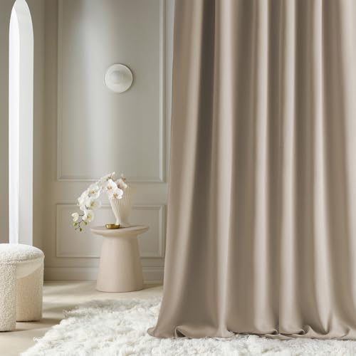 ROOM99 Vorhang mit Kräuselband Aura 140 x 240 cm Breite x Höhe Schiebegardinen Modern Curtain Wohnzimmer Schlafzimmer Beige, 1 Stück von ROOM99