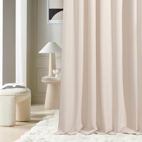 ROOM99 Vorhang mit Kräuselband Aura 140 x 250 cm Breite x Höhe Schiebegardinen Modern Curtain Wohnzimmer Schlafzimmer Helle Creme, 1 Stück von ROOM99