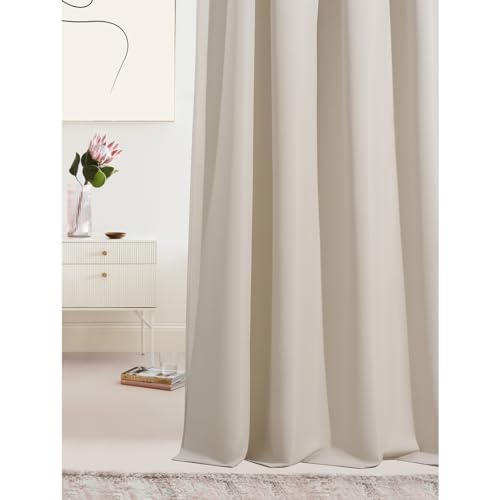 ROOM99 Vorhang mit Kräuselband Laurel 140 x 250 cm Breite x Höhe Verdunkelung Blickdicht Schiebegardinen Curtain Gardine Wohnzimmer Schlafzimmer für Schinensystem Hellbeige von ROOM99