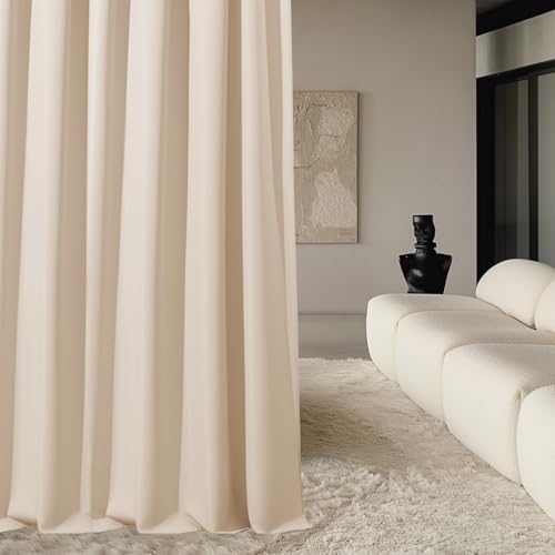 ROOM99 Vorhang mit Silberen Ösen Aura 140 x 240 cm Breite x Höhe Schiebegardinen Modern Curtain Wohnzimmer Schlafzimmer Creme, 1 Stück von ROOM99