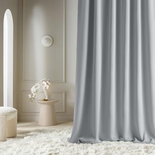 ROOM99 Vorhang mit Silberen Ösen Aura 140 x 240 cm Breite x Höhe Schiebegardinen Modern Curtain Wohnzimmer Schlafzimmer Hellgrau, 1 Stück von ROOM99