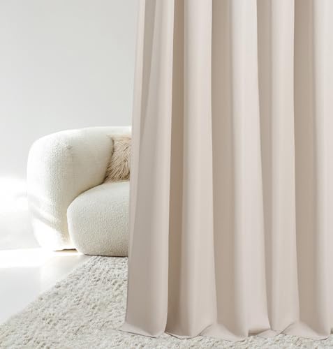 ROOM99 Vorhang mit Silberen Ösen Aura 180 x 250 cm Breite x Höhe Schiebegardinen Modern Curtain Wohnzimmer Schlafzimmer Hellbeige, 1 Stück von ROOM99