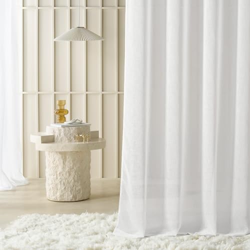 Room99 Gardine mit Kräuselband Sensia 250 x 240 cm Breite x Höhe Transparent modern Vorhang Schal Wohnzimmer Schlafzimmer für Schinensystem Weiß Leinenoptik glatt, 1 Stück Room99 Gardine mit Kräuselband Sensia 250 x 240 cm Breite x Höhe Transparent modern Vorhang Schal Wohnzimmer Schlafzimmer für Schinensystem Weiß Leinenoptik glatt, 1 Stück von ROOM99