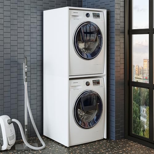 ROOMART Waschmaschinenschrank Duo, Schrank für Trockner & Waschmaschine, Waschmachinenüberbau (Weiß) von ROOMART