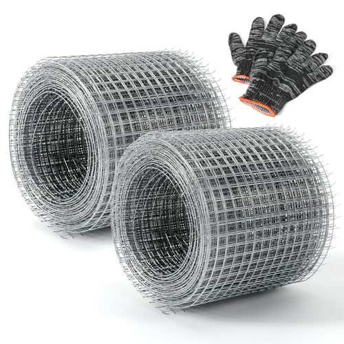 2 Roll Drahtgeflecht Drahtgitter Metallgitter feinmaschig 10cm*6m Drahtgewebe Hochbeet Mausefallen-Nagetiernetz Verschließen Wühlmausdraht Mäusegitter von ROOMHUAWAY