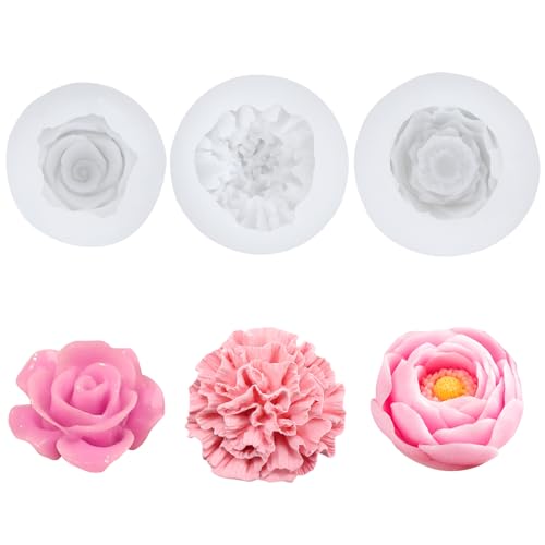 3 Stück Kerzen Silikonformen, Kerzen Formen Silikon, Silikonformen Gießformen Kerzen, Kerzen Gießen Formen, Silikonform Kerzen, Kerzen Silikonform Rosen Nelke Pfingstrose zum Gießen Blumen 3D 3 Stück Kerzen Silikonformen, Kerzen Formen Silikon, Silikonformen Gießformen Kerzen, Kerzen Gießen Formen, Silikonform Kerzen, Kerzen Silikonform Rosen Nelke Pfingstrose zum Gießen Blumen 3D von ROOMHUAWAY