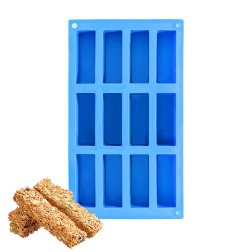 Silikonform für Riegel Müsliriegel Backform Riegelform Silikon Backform Silikonform Backen Müsliriegel Silikon Formen Backform Riegel Gebäck Schoko-Getreide-Energieriegel DIY (Blau) von ROOMHUAWAY