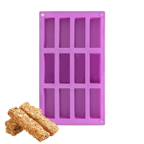 Silikonform für Riegel Müsliriegel Backform Riegelform Silikon Backform Silikonform Backen Müsliriegel Silikon Formen Backform Riegel Gebäck Schoko-Getreide-Energieriegel DIY (Violett) von ROOMHUAWAY