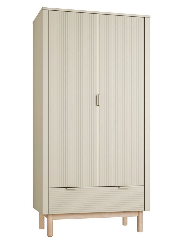 ROOMSTAR Kleiderschrank SYDNEY, 2-türig, Champagner oder Weiss Natur/natur, Breite: 100cm von ROOMSTAR