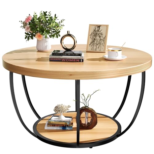 ROOMTEC Runder Couchtisch, 80 cm, 2-stöckig, Couchtisch für Wohnzimmer, kleiner Holz-Couchtisch mit Stauraum, moderner Akzent-Mitteltisch für Wohnzimmer und Küche ROOMTEC Runder Couchtisch, 80 cm, 2-stöckig, Couchtisch für Wohnzimmer, kleiner Holz-Couchtisch mit Stauraum, moderner Akzent-Mitteltisch für Wohnzimmer und Küche von ROOMTEC