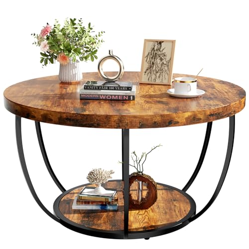 ROOMTEC Runder Couchtisch, 80 cm, 2-stöckig, Couchtisch für Wohnzimmer, kleiner Holz-Couchtisch mit Stauraum, moderner Akzent-Mitteltisch für Wohnzimmer und Küche ROOMTEC Runder Couchtisch, 80 cm, 2-stöckig, Couchtisch für Wohnzimmer, kleiner Holz-Couchtisch mit Stauraum, moderner Akzent-Mitteltisch für Wohnzimmer und Küche von ROOMTEC